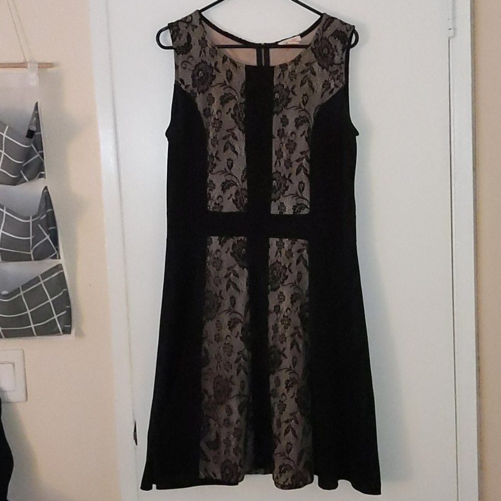 Black Dress with Lace Detail